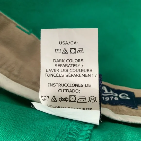 CHAPS Men's Flat Front Chino Shorts Vibrant Green Size 36 - Picture 8 of 10